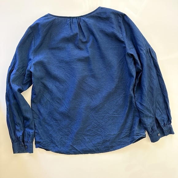 Amour Vert Tencil Denim-like Long Sleeve Blouse - Size XS - Picture 6 of 6